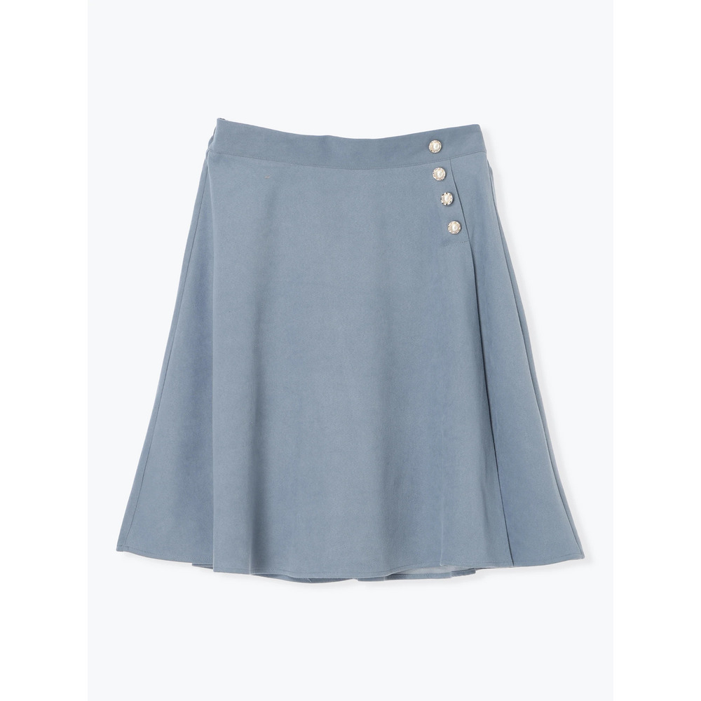 パールボタンフレア膝丈スカート22