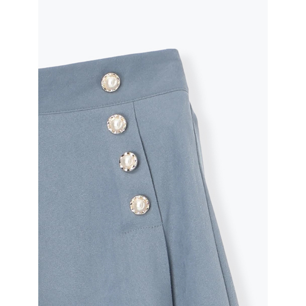 パールボタンフレア膝丈スカート25