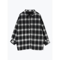 起毛チェック裏フリースシャツ