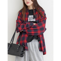 起毛チェック裏フリースシャツ