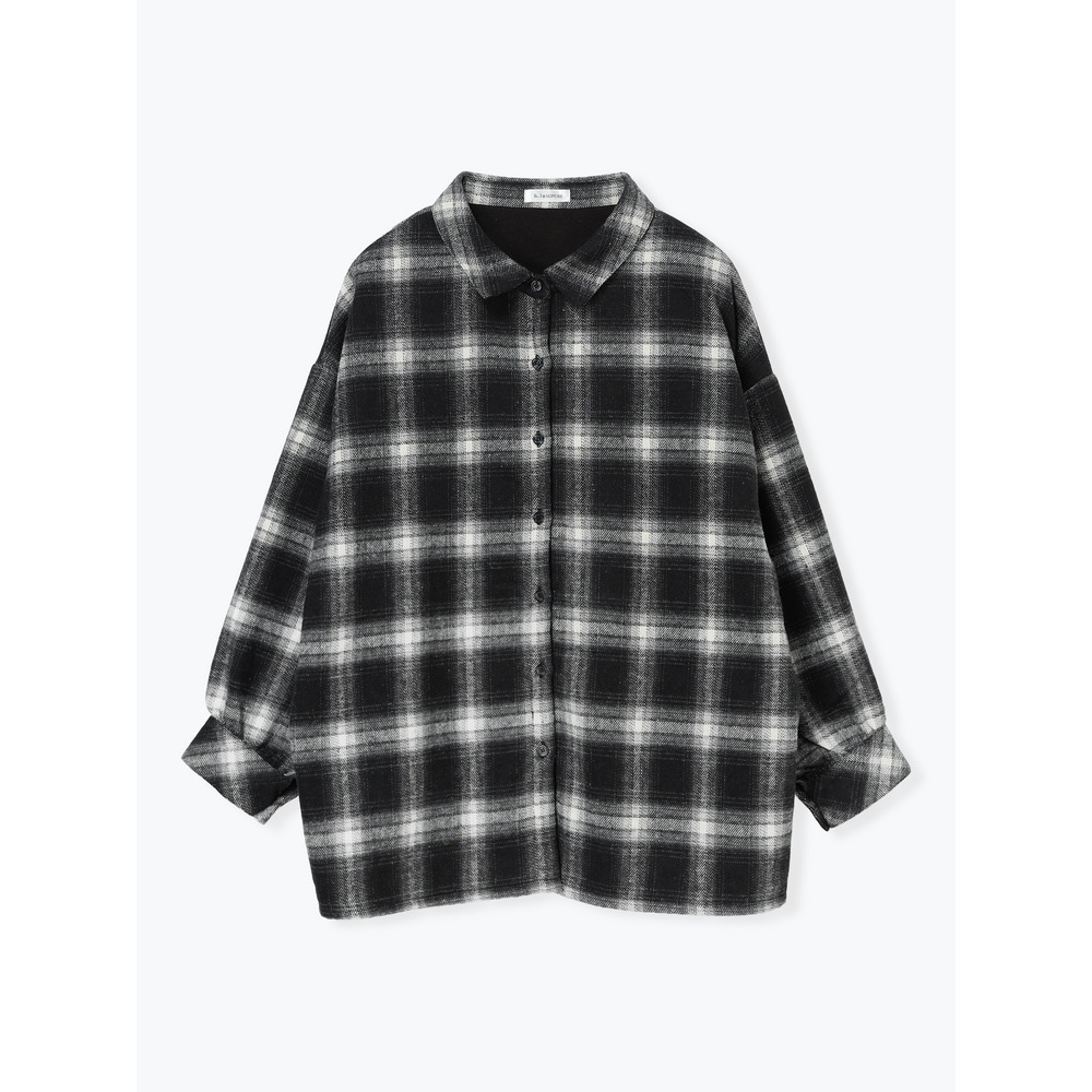 起毛チェック裏フリースシャツ1