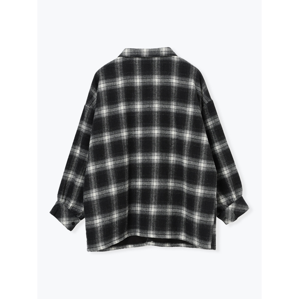 起毛チェック裏フリースシャツ2