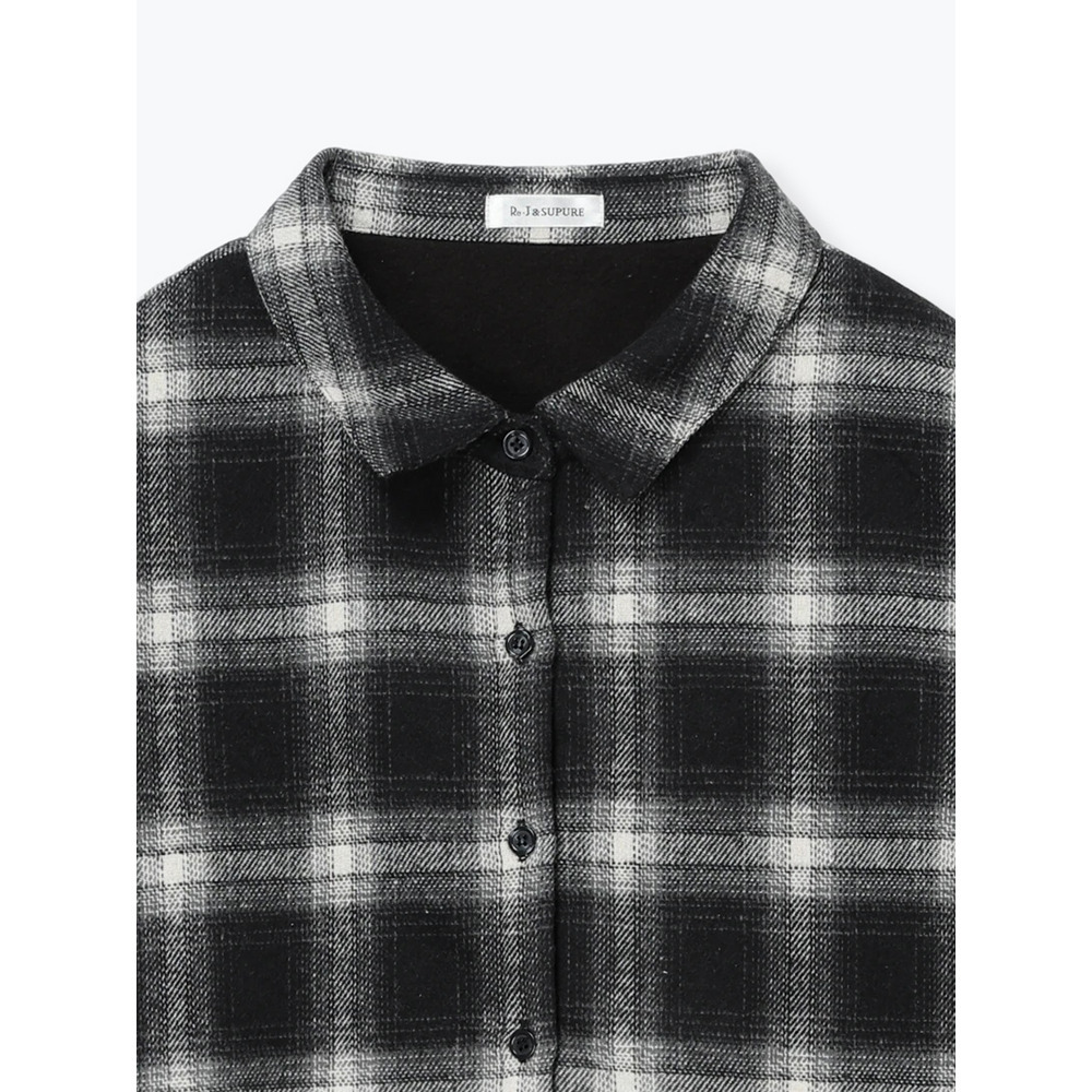 起毛チェック裏フリースシャツ3