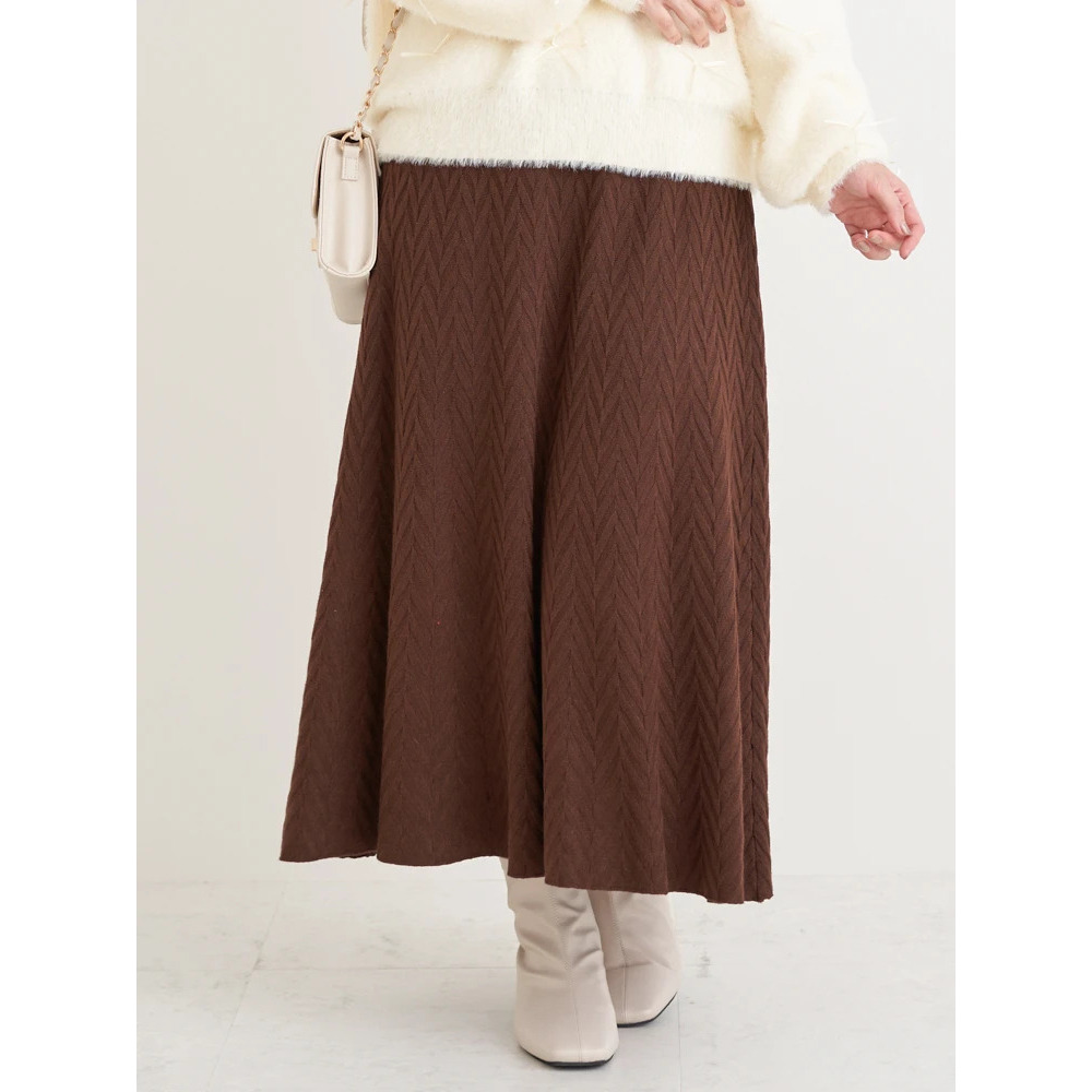 幾何学柄ニットスカート10