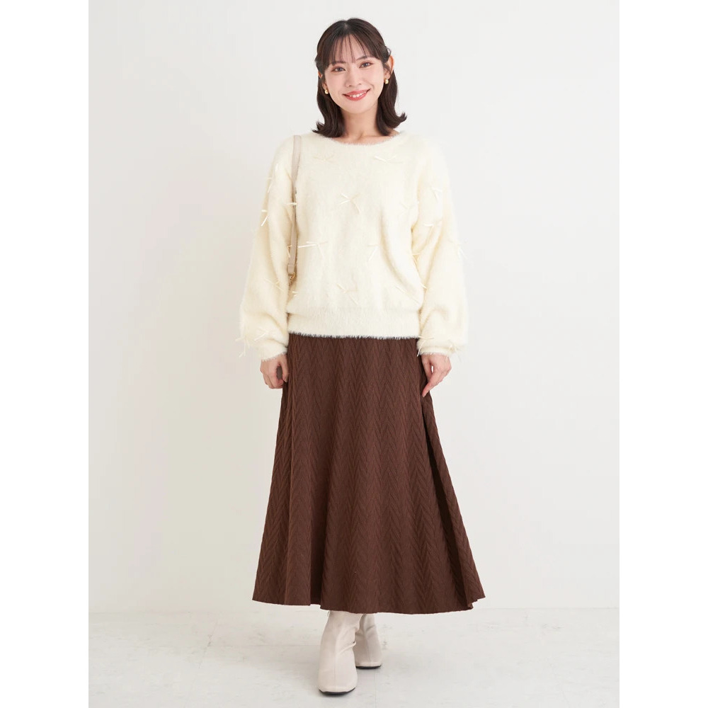 幾何学柄ニットスカート12