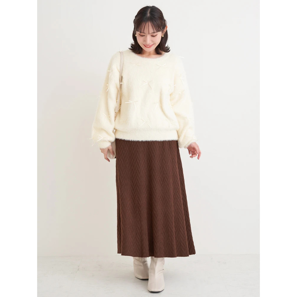 幾何学柄ニットスカート13