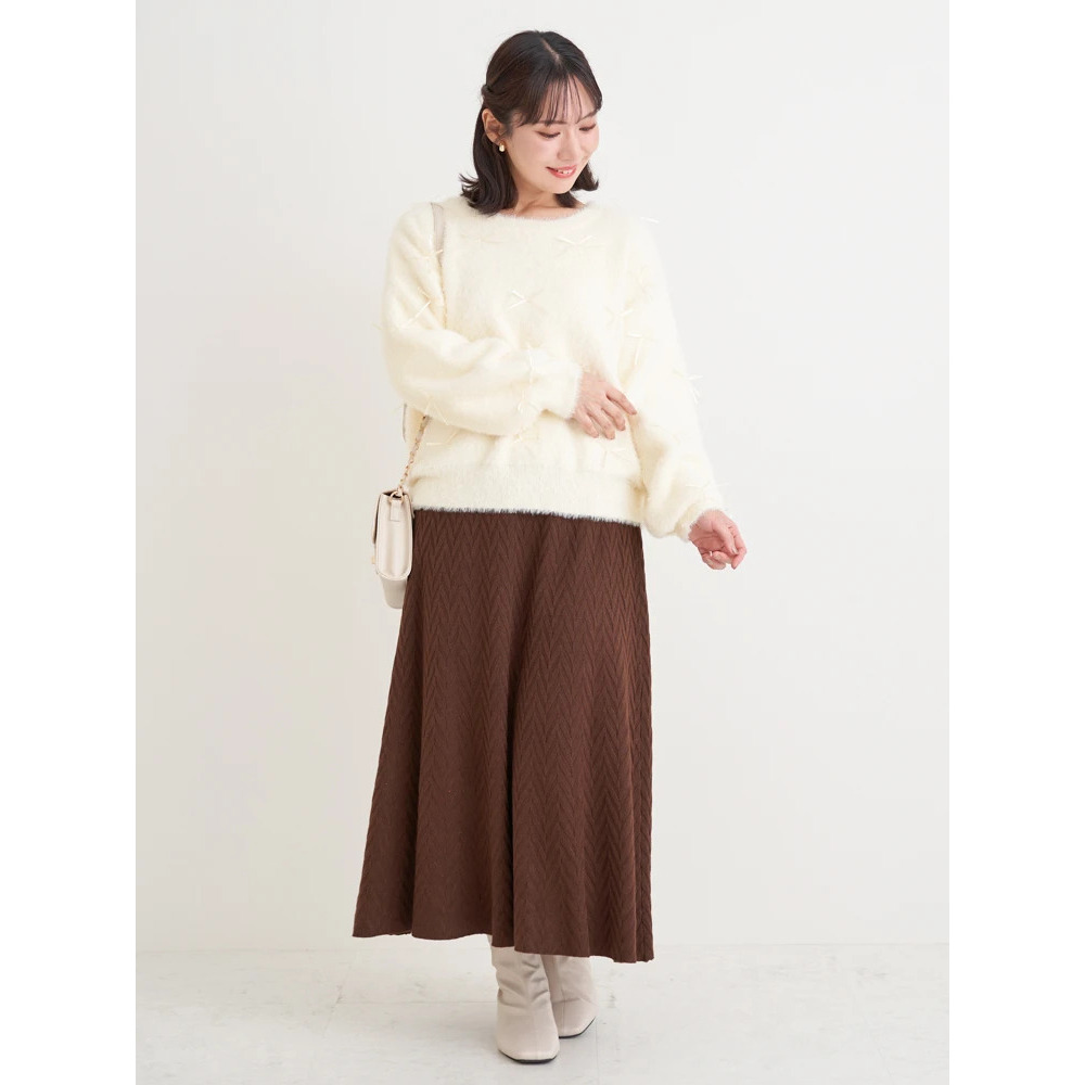 幾何学柄ニットスカート14