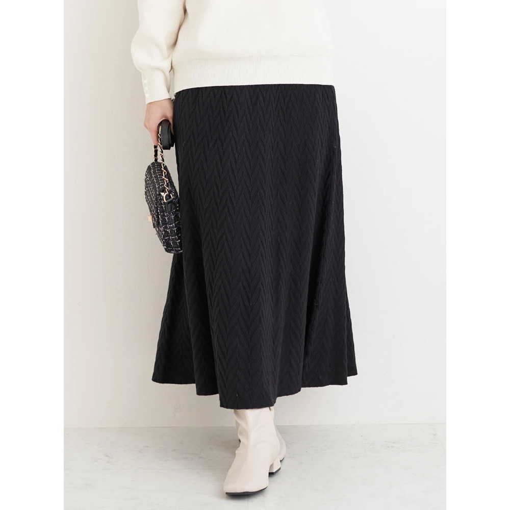 幾何学柄ニットスカート16