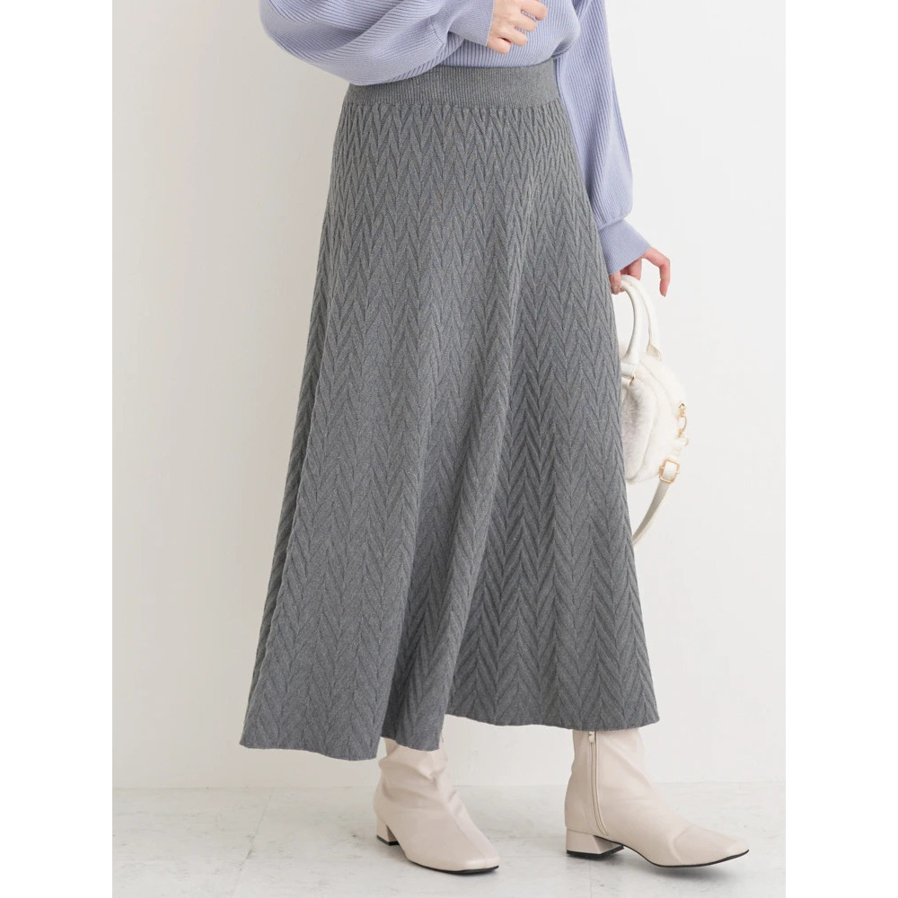 幾何学柄ニットスカート2