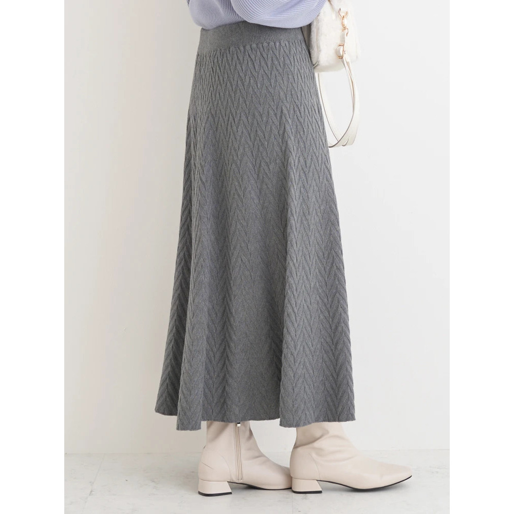 幾何学柄ニットスカート3