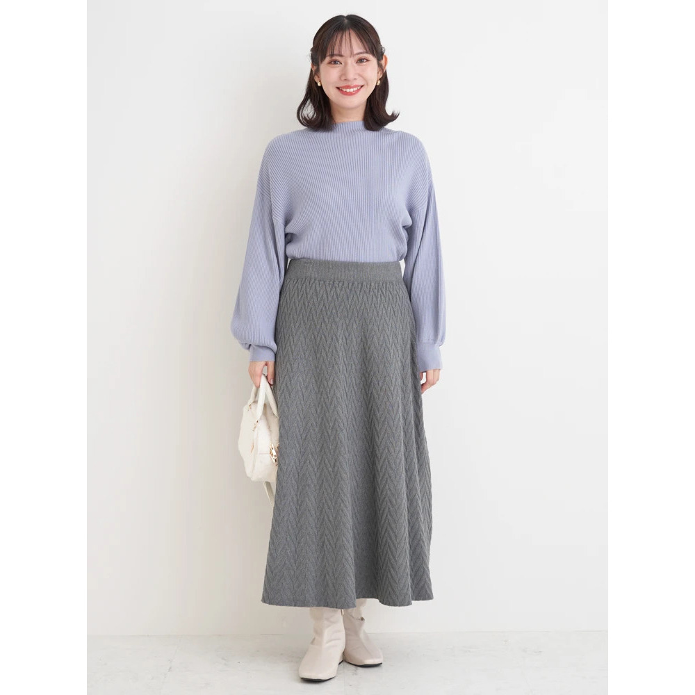幾何学柄ニットスカート5
