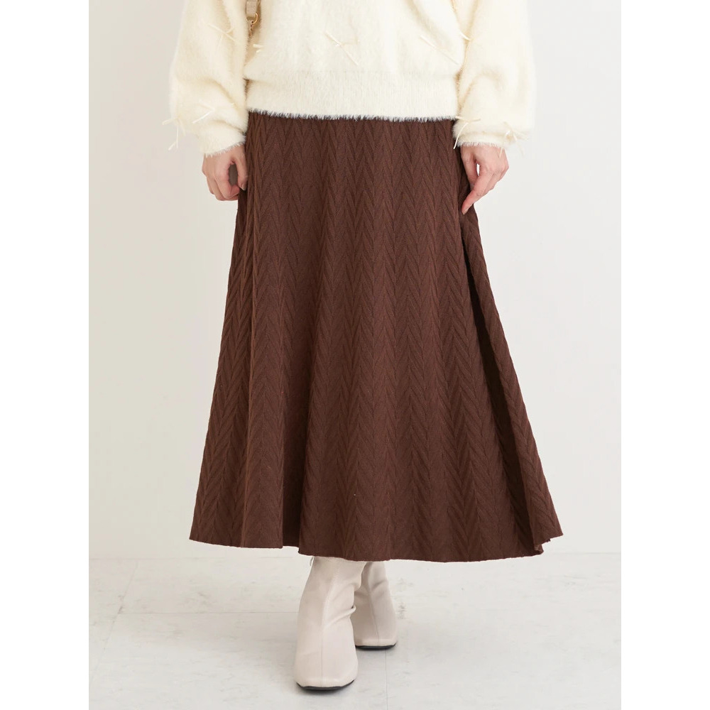 幾何学柄ニットスカート1