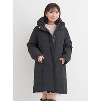 襟ボリュームロングダウンコート