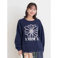 カラフルモールヤーンフラワーニットプルオーバー