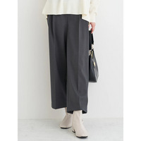 裏起毛タックツイルワイドパンツ