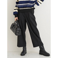 裏起毛タックツイルワイドパンツ