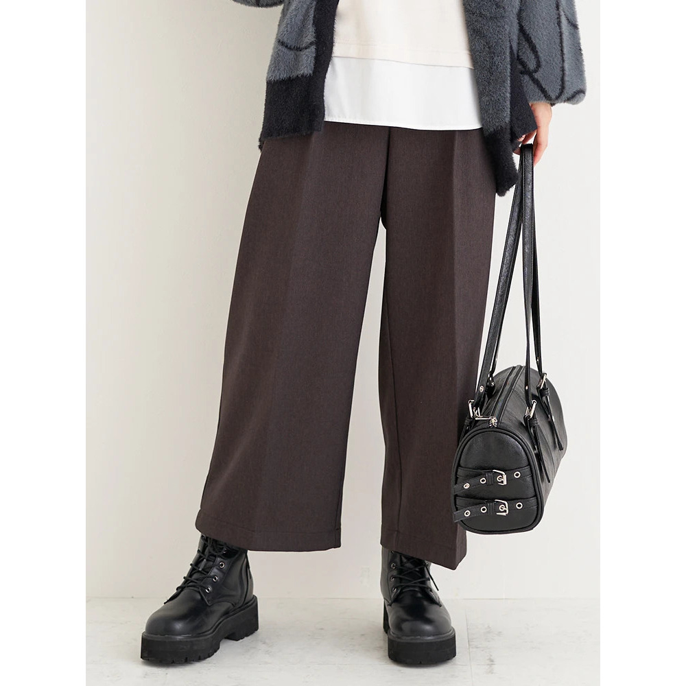 裏起毛タックツイルワイドパンツ15