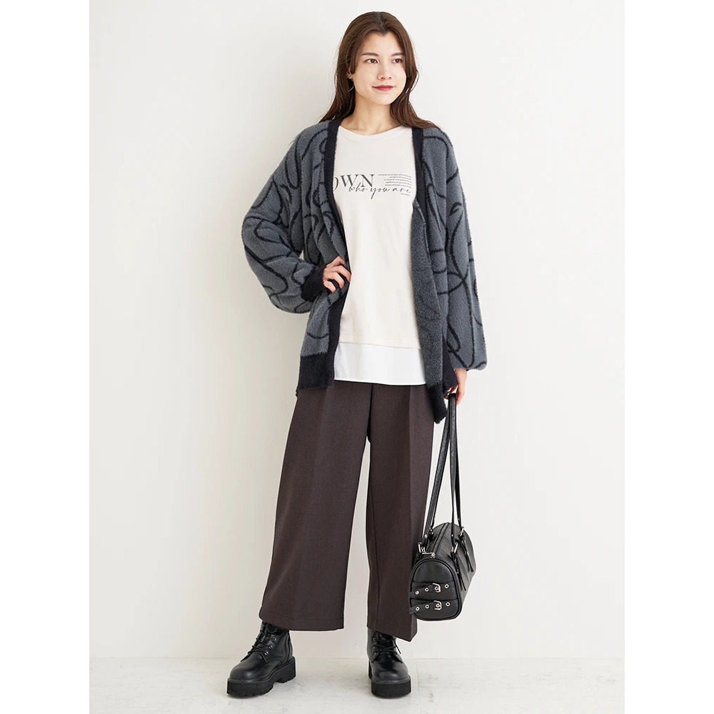 裏起毛タックツイルワイドパンツ17