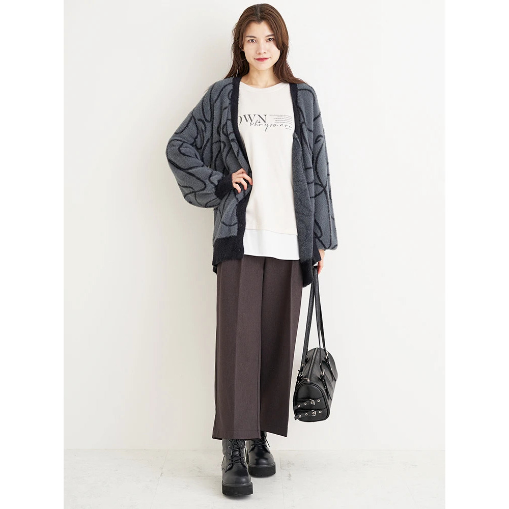 裏起毛タックツイルワイドパンツ18