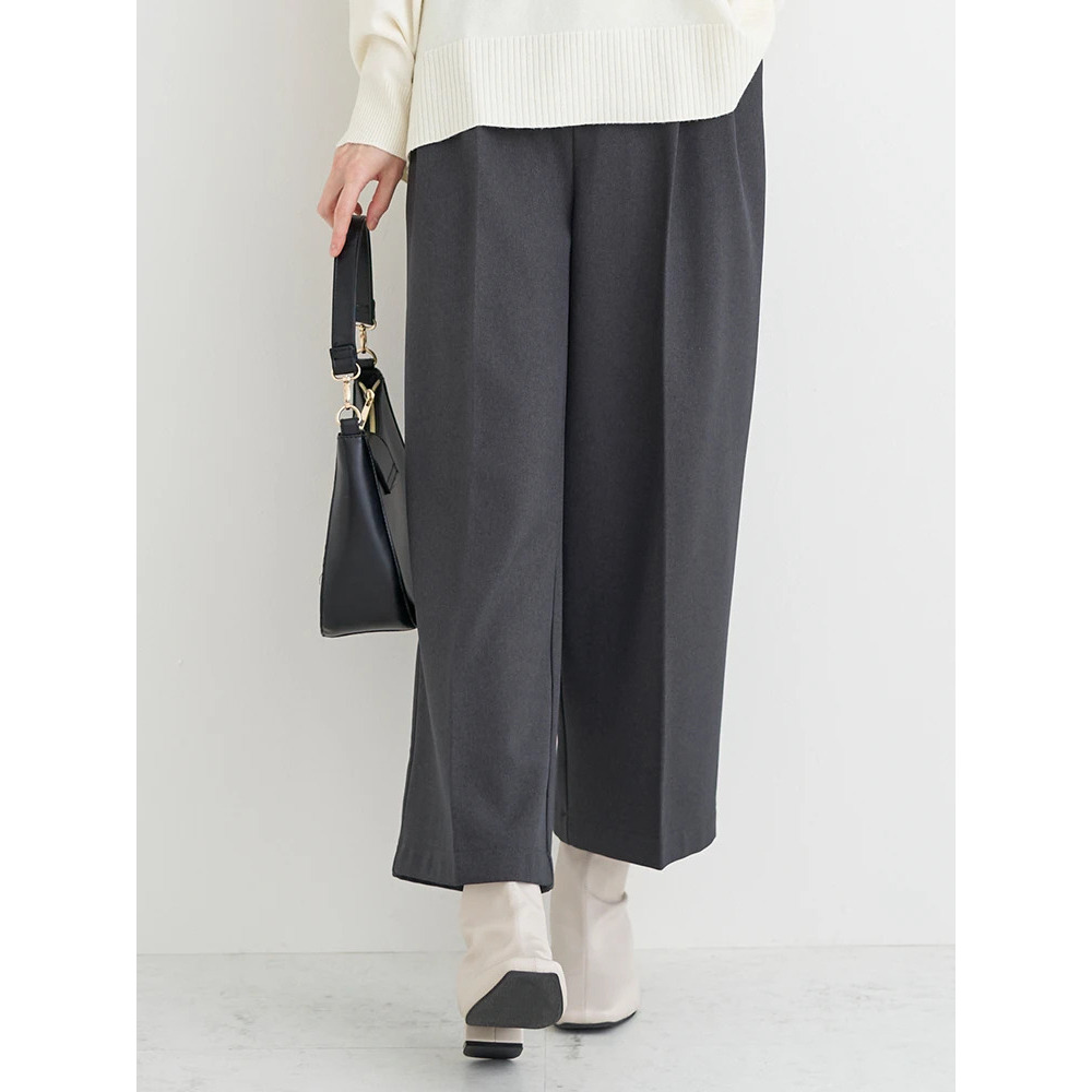 裏起毛タックツイルワイドパンツ2
