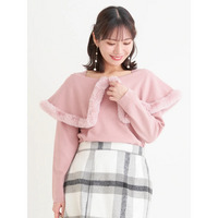 ケープドッキングオフショルダー風ニットプルオーバー