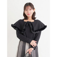 ケープドッキングオフショルダー風ニットプルオーバー