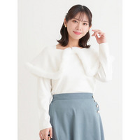 ケープドッキングオフショルダー風ニットプルオーバー