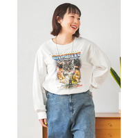 猫ビームプリントロングTシャツ