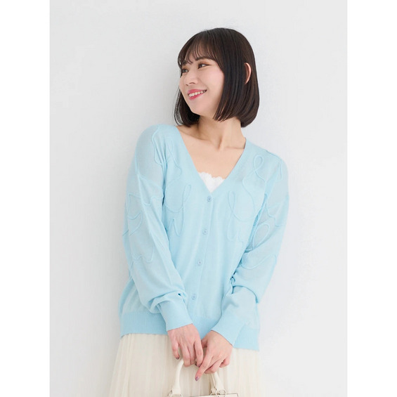 ロープ刺繍シアーカーディガン【アリノマ/Alinoma】 ロープ刺繍シアーカーディガン【アリノマ/Alinoma】