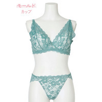 【WEB限定】[D85-I95］フルカップ風デコルテレースブラ＆ショーツ(モールドカップ)