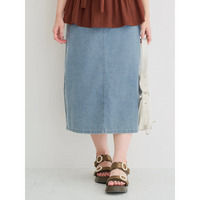 ラインストーンデニムナロースカート