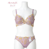 【WEB限定/脇高】[D85-I95］ローズリボンブラ＆ショーツ(モールドカップ)