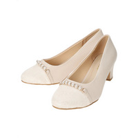 【masyugirl/マシュガール】レース配色パール付きパンプス