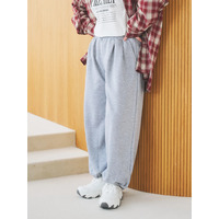 裾ドロストスウェットワイドパンツ