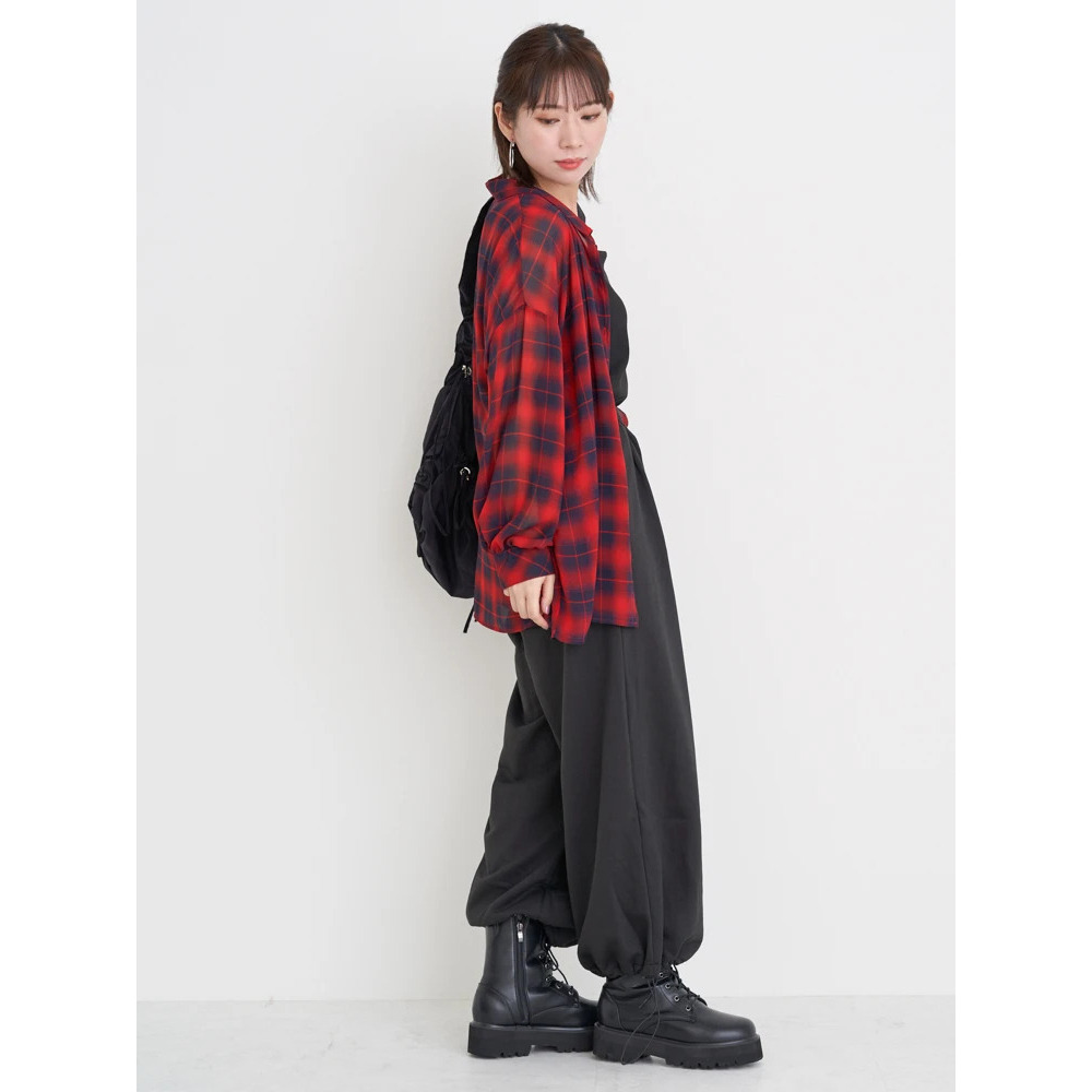裾ドロストスウェットワイドパンツ15