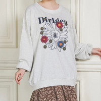 メニーフラワー刺繍裏毛トップス