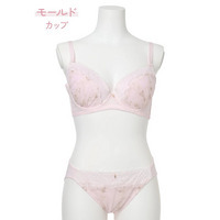 【脇高】[D85-H95］フェミニンレースブラ＆ショーツ(モールドカップ)