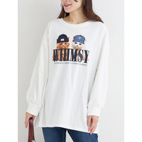 帽子×ネコロングTシャツ
