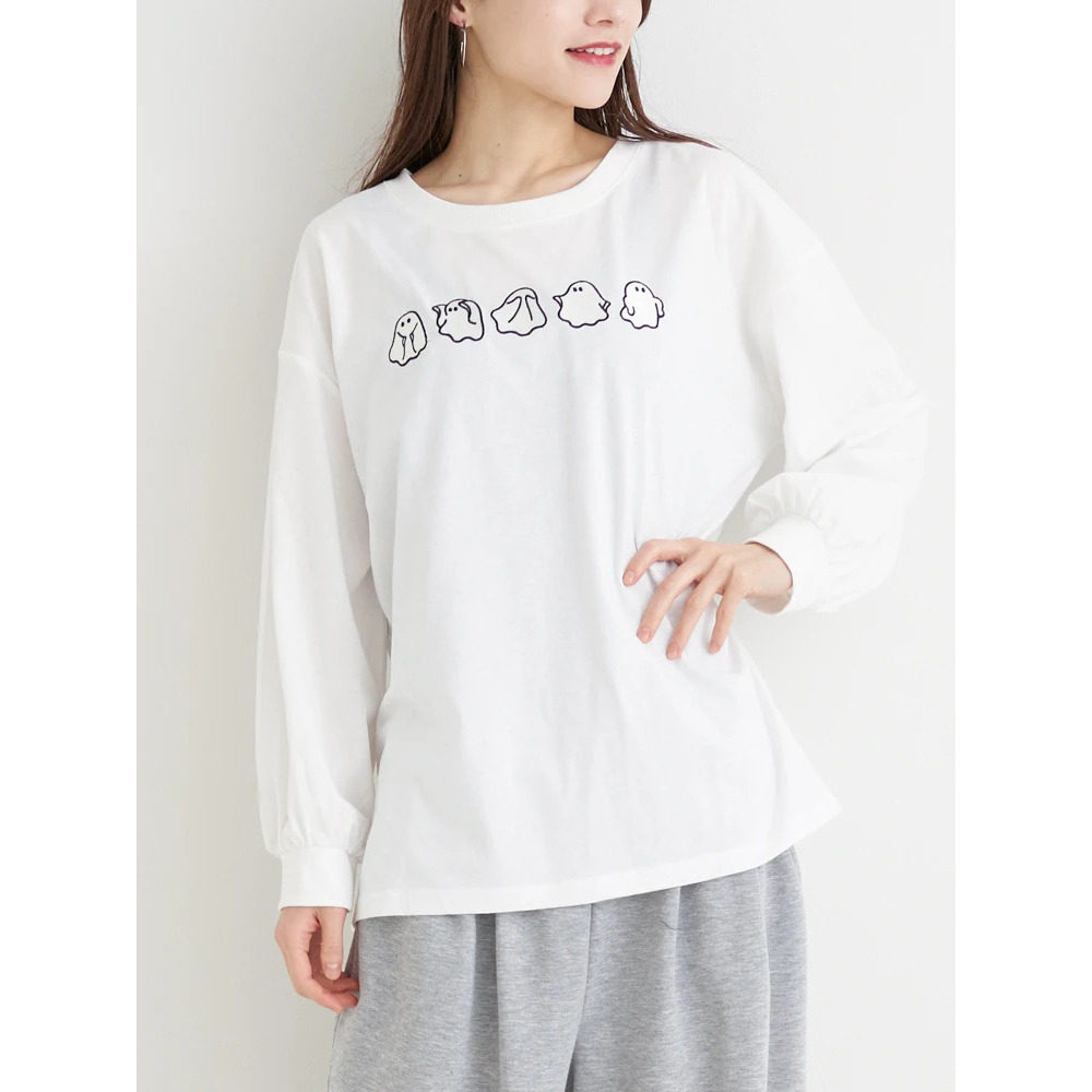 オバケ刺繍ロングTシャツ13