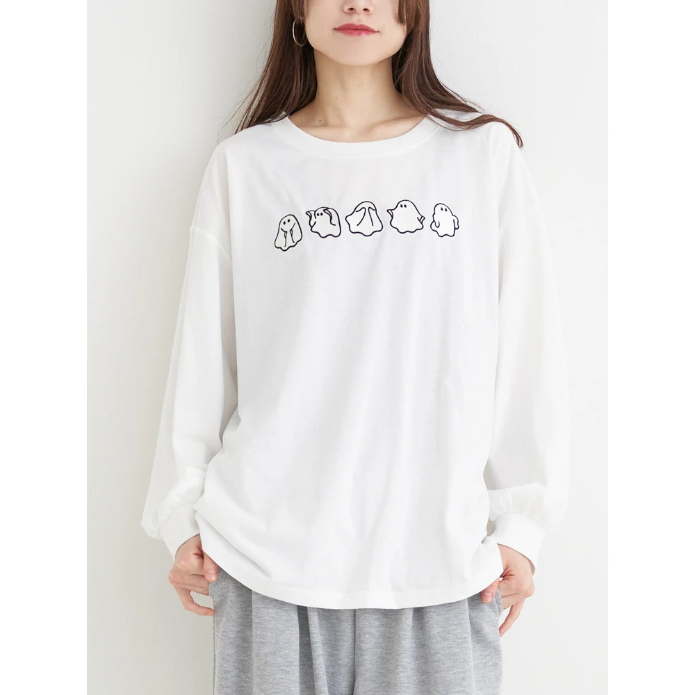 オバケ刺繍ロングTシャツ14