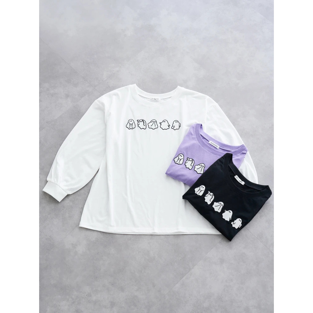 オバケ刺繍ロングTシャツ22