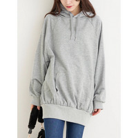 オーバーサイズ裏毛プルパーカー