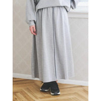 配色ステッチAラインスウェットスカート