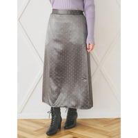 【WEB限定】サテンドットAラインスカート