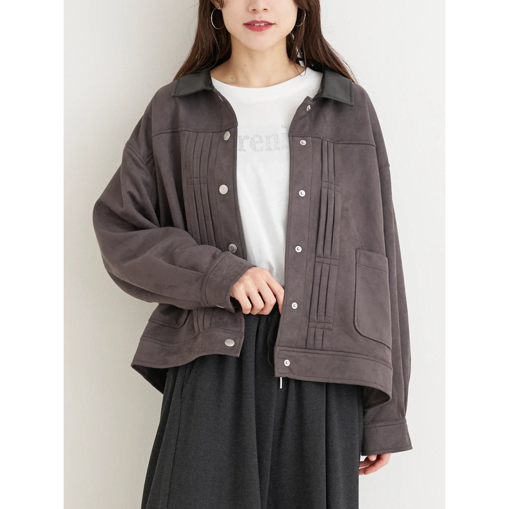 【WEB限定】フェイクレザー襟スエードポンチジャケット10