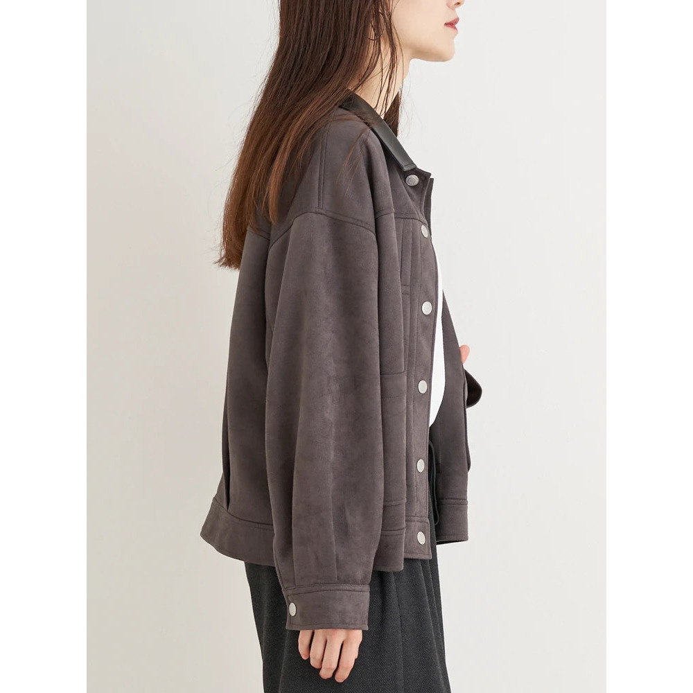 【WEB限定】フェイクレザー襟スエードポンチジャケット12