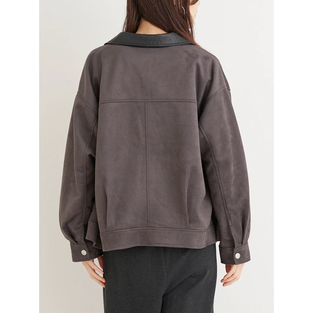 【WEB限定】フェイクレザー襟スエードポンチジャケット13