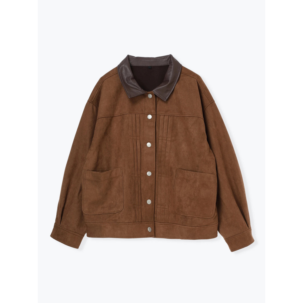 【WEB限定】フェイクレザー襟スエードポンチジャケット20