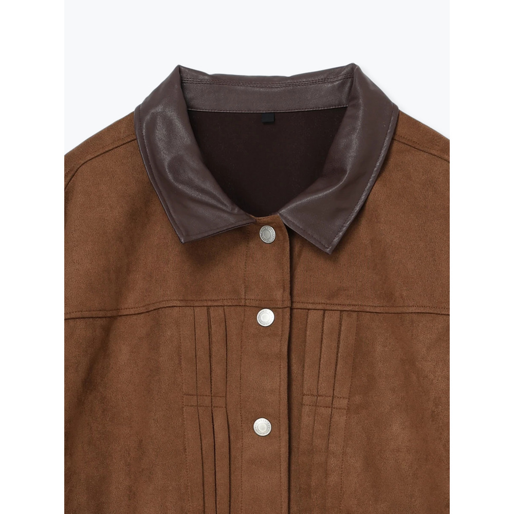 【WEB限定】フェイクレザー襟スエードポンチジャケット22