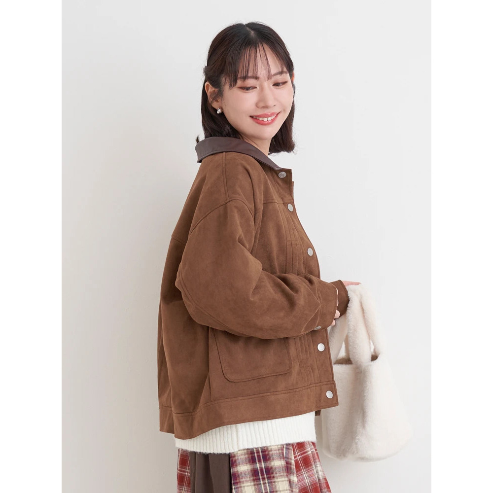 【WEB限定】フェイクレザー襟スエードポンチジャケット3